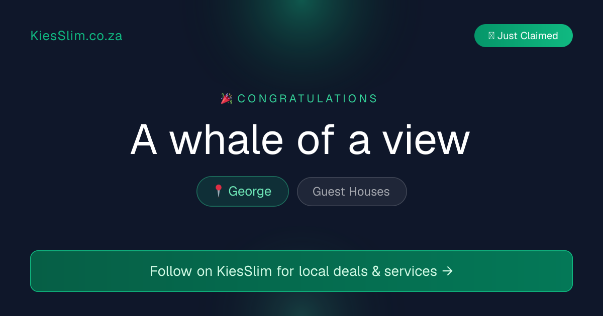 A whale of a view