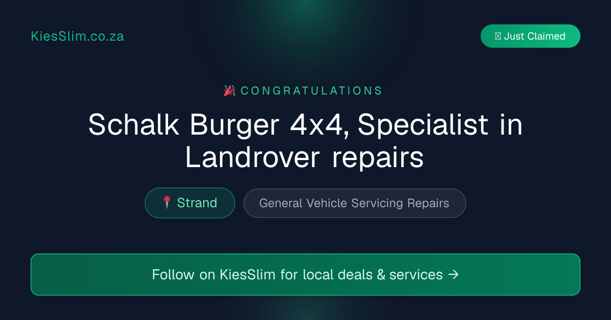 Schalk Burger 4x4, Specialist in Landrover repairs