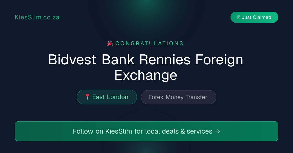 Bidvest Bank Rennies Foreign Exchange