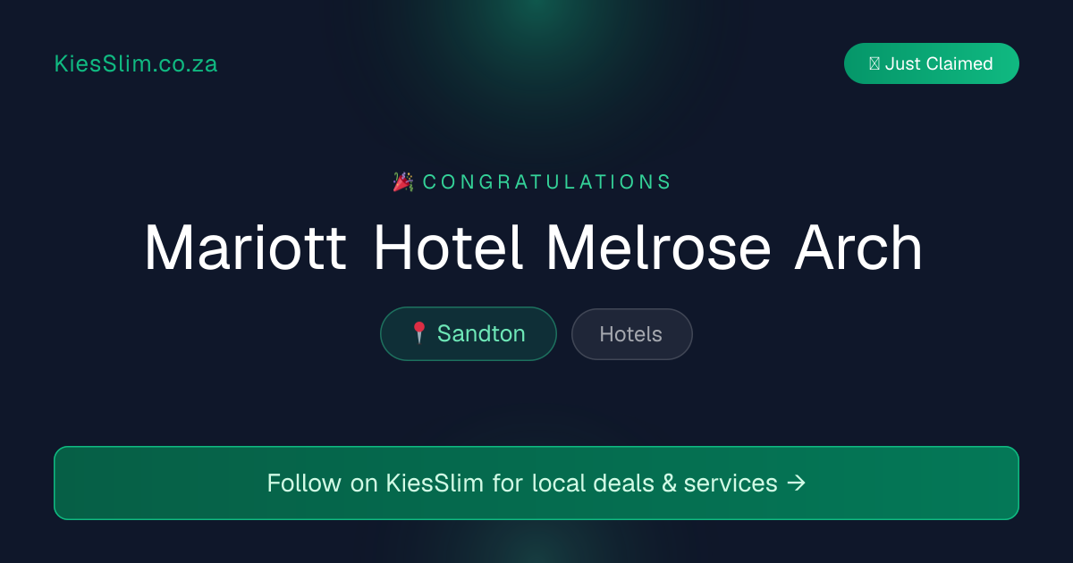 Mariott Hotel Melrose Arch