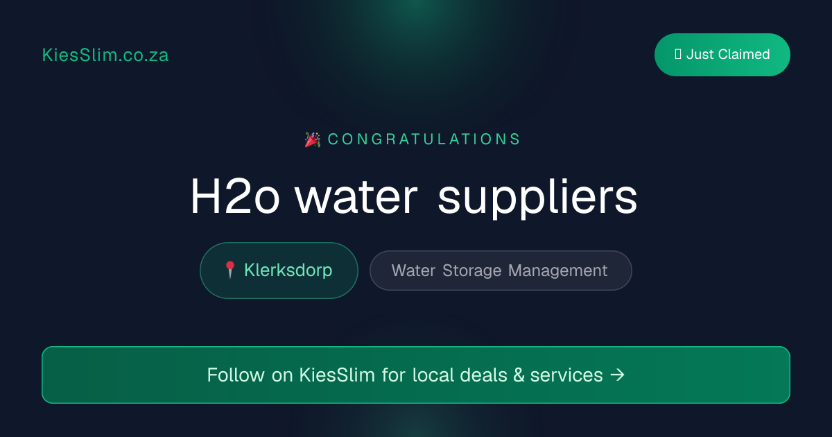 H2o water suppliers
