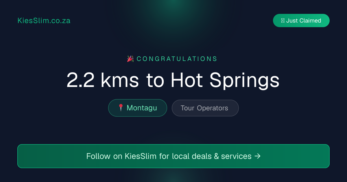 2.2 kms to Hot Springs