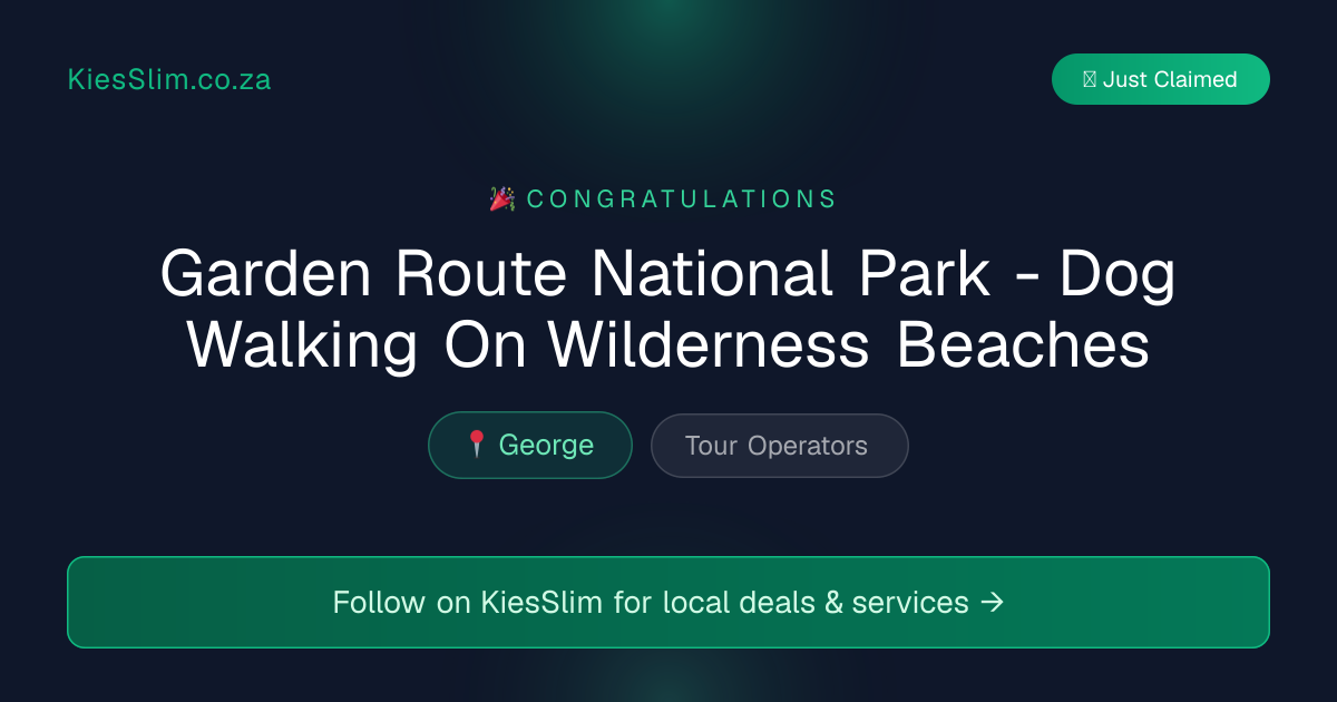 Garden Route National Park - Dog Walking On Wilderness Beaches