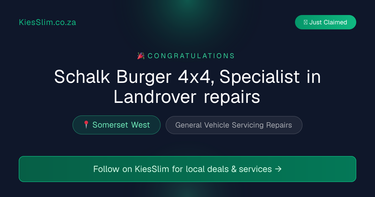 Schalk Burger 4x4, Specialist in Landrover repairs