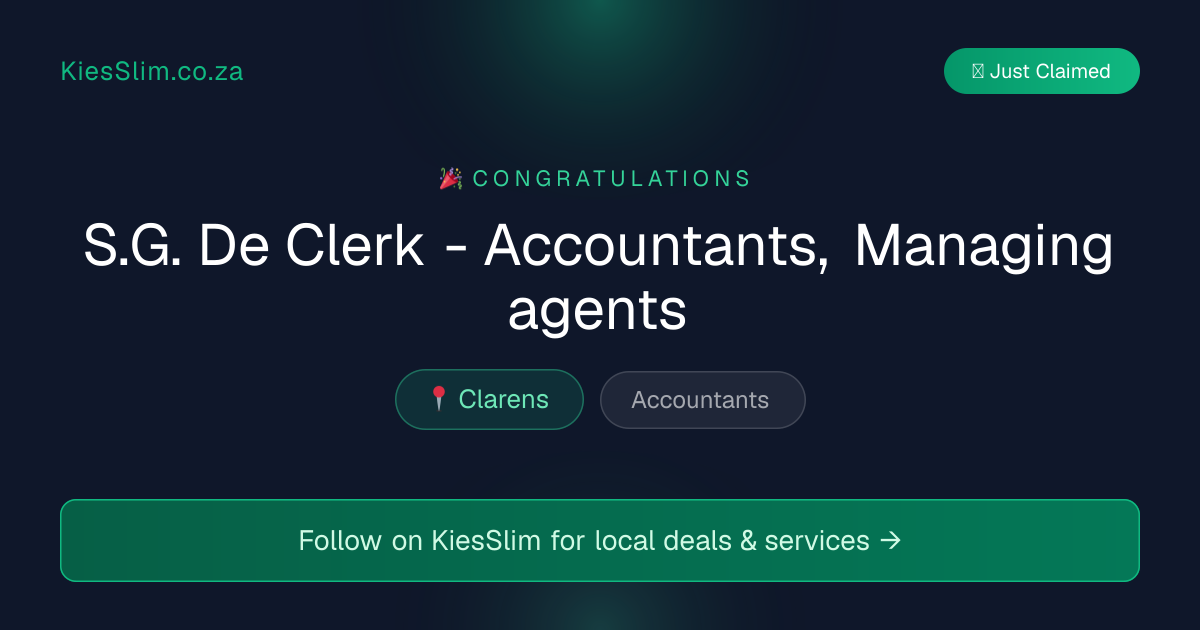 S.G. De Clerk - Accountants, Managing agents
