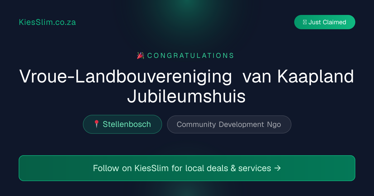 Vroue-Landbouvereniging van Kaapland Jubileumshuis