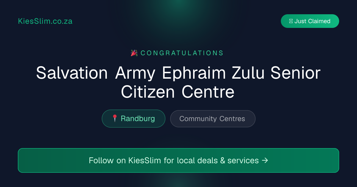 Salvation Army Ephraim Zulu Senior Citizen Centre