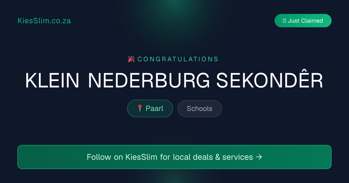 KLEIN NEDERBURG SEKONDÊR