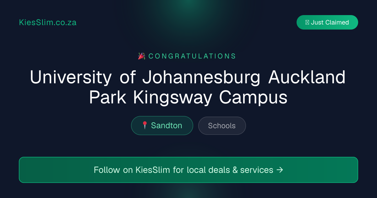 University of Johannesburg Auckland Park Kingsway Campus