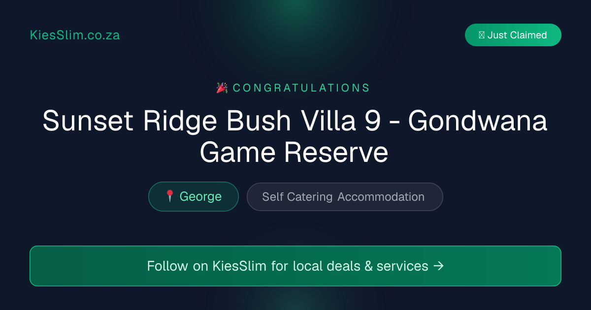 Sunset Ridge Bush Villa 9 - Gondwana Game Reserve