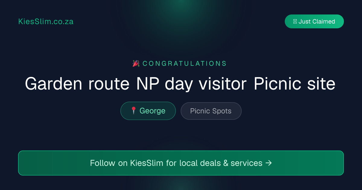 Garden route NP day visitor Picnic site