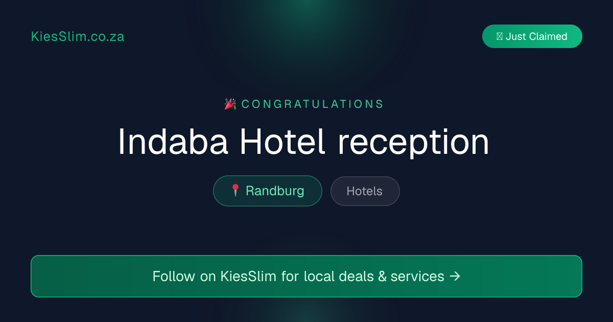 Indaba Hotel reception