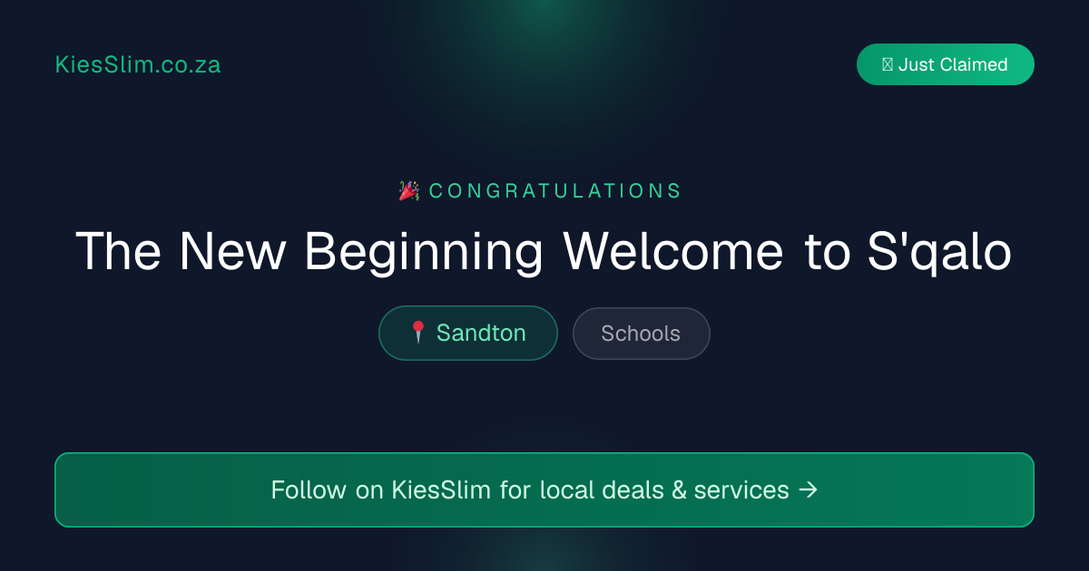 The New Beginning Welcome to S'qalo