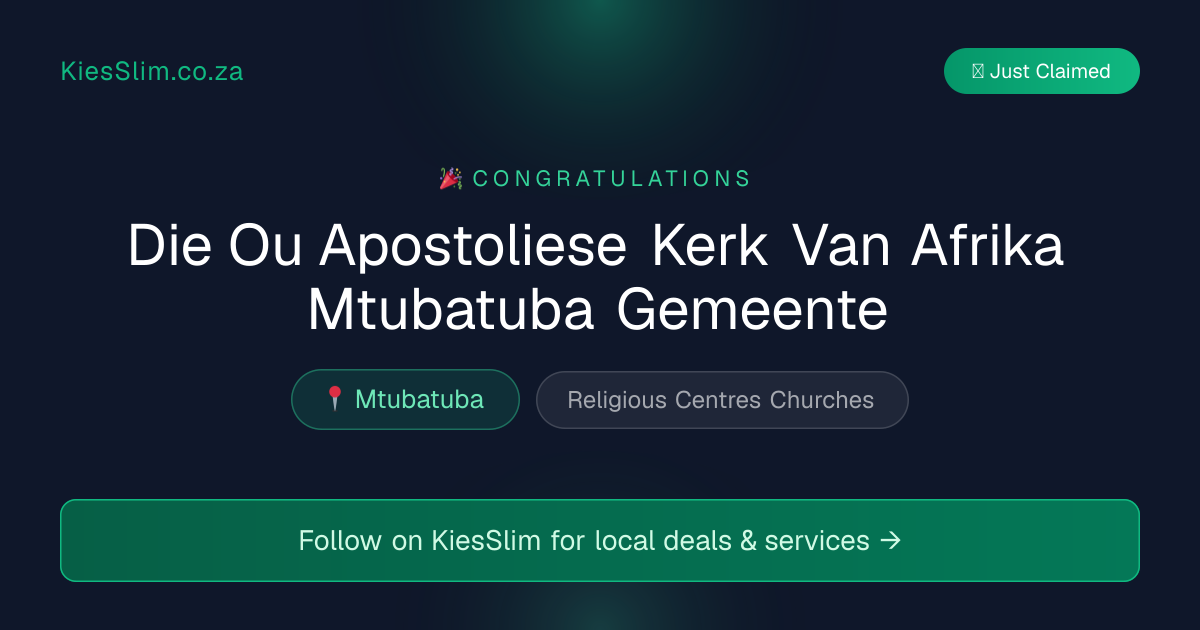 Die Ou Apostoliese Kerk Van Afrika Mtubatuba Gemeente