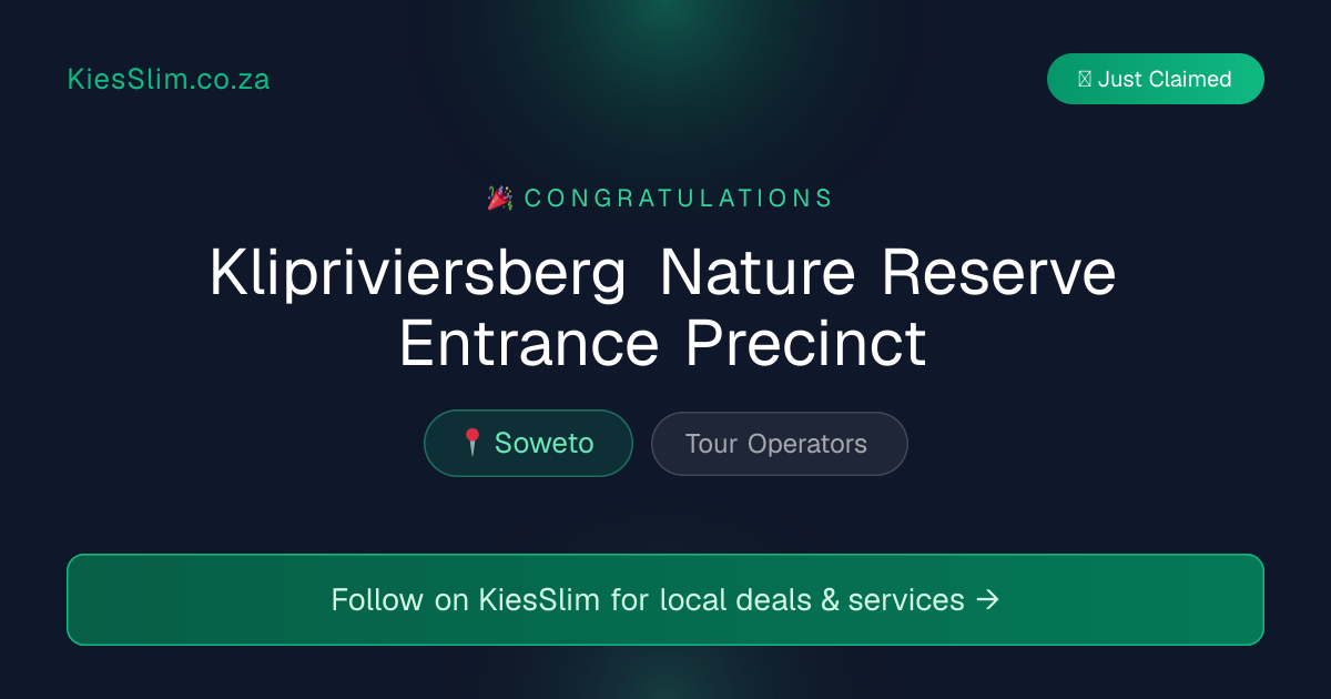 Klipriviersberg Nature Reserve Entrance Precinct