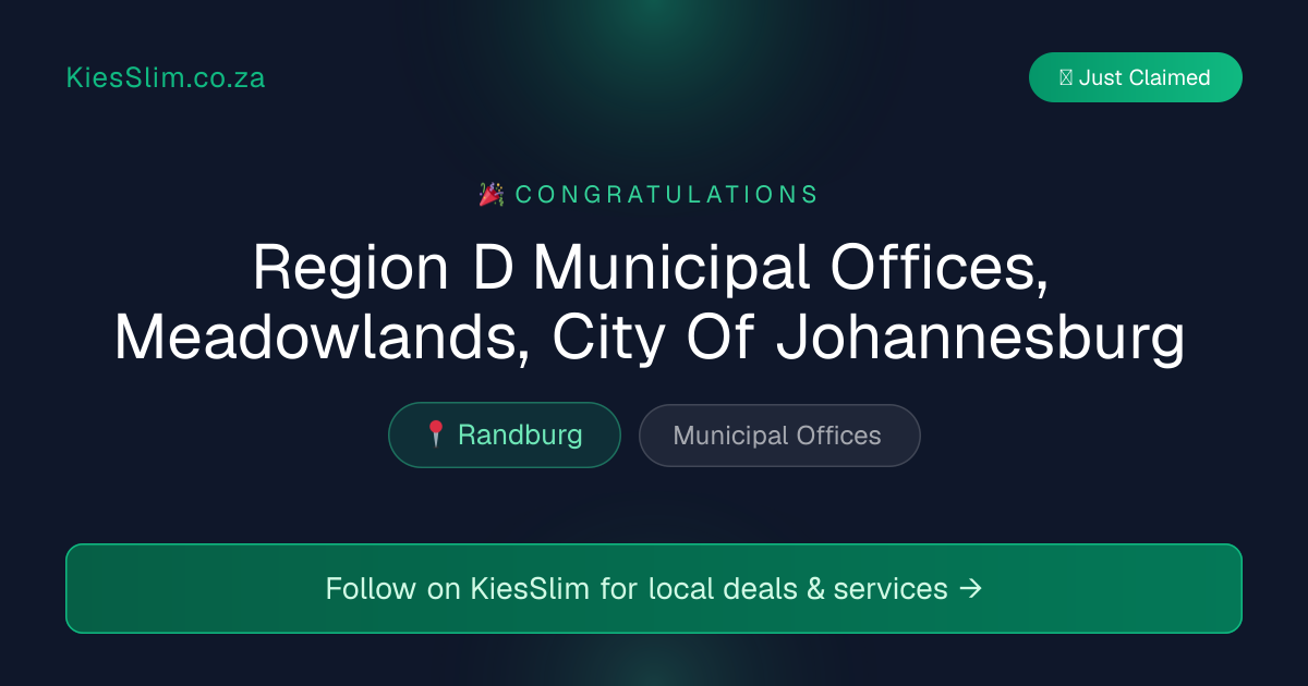 Region D Municipal Offices, Meadowlands, City Of Johannesburg