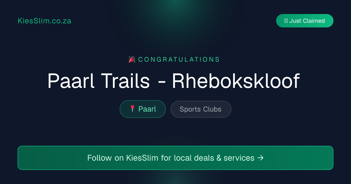 Paarl Trails - Rhebokskloof