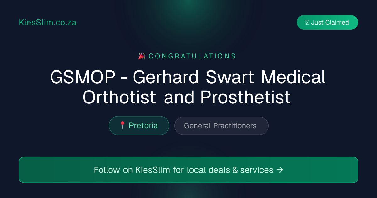 GSMOP - Gerhard Swart Medical Orthotist and Prosthetist