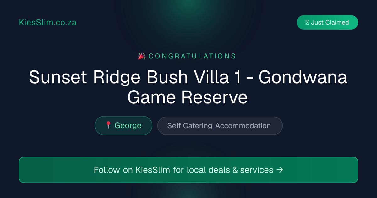 Sunset Ridge Bush Villa 1 - Gondwana Game Reserve