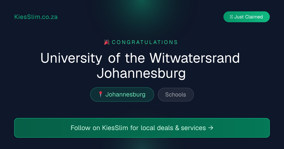 University of the Witwatersrand Johannesburg