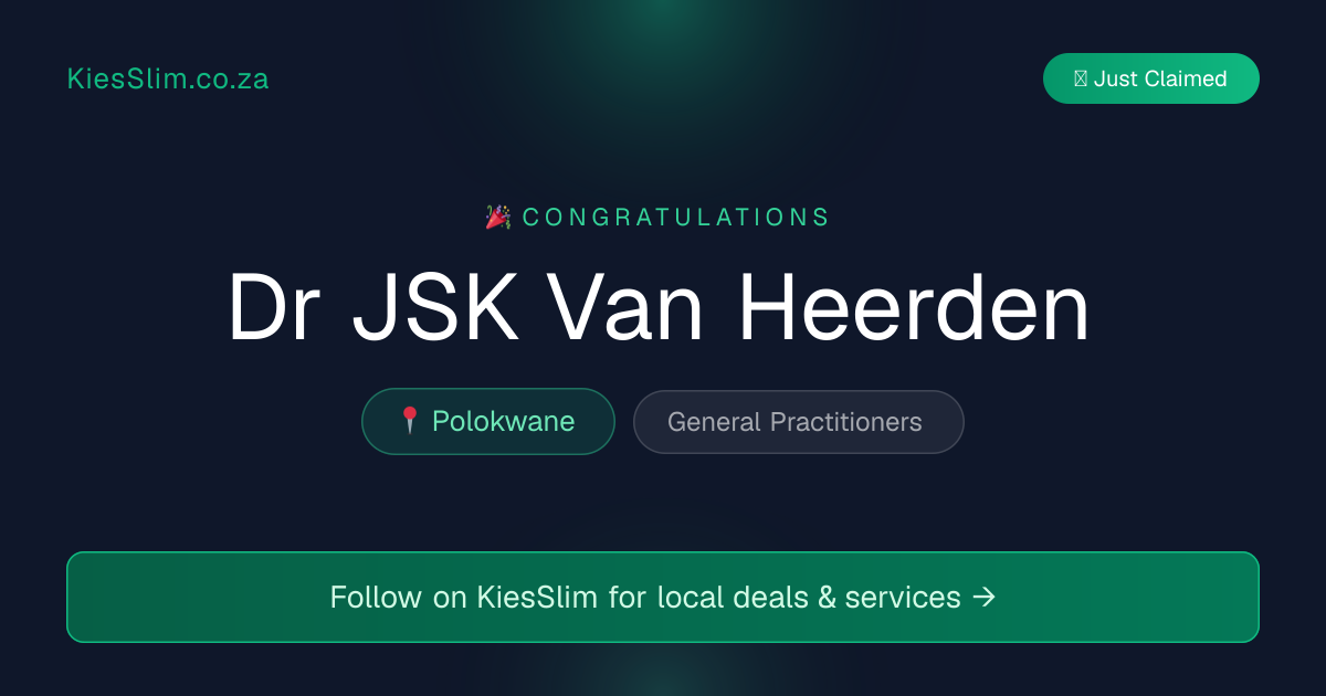 Dr JSK Van Heerden