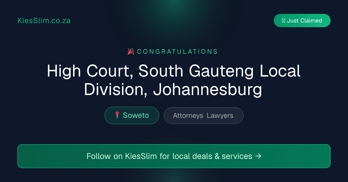 High Court, South Gauteng Local Division, Johannesburg