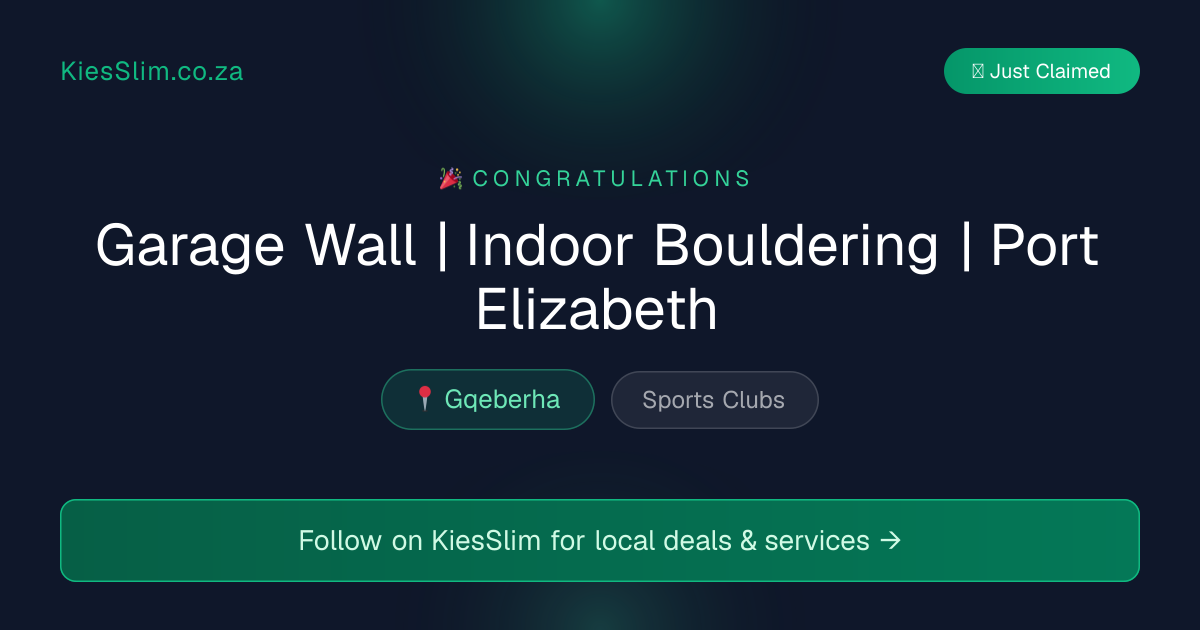 Garage Wall | Indoor Bouldering | Port Elizabeth