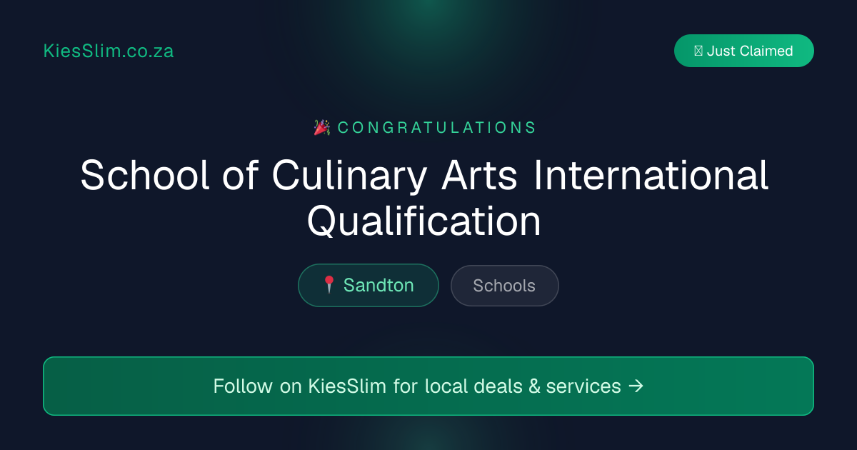 School of Culinary Arts International Qualification
