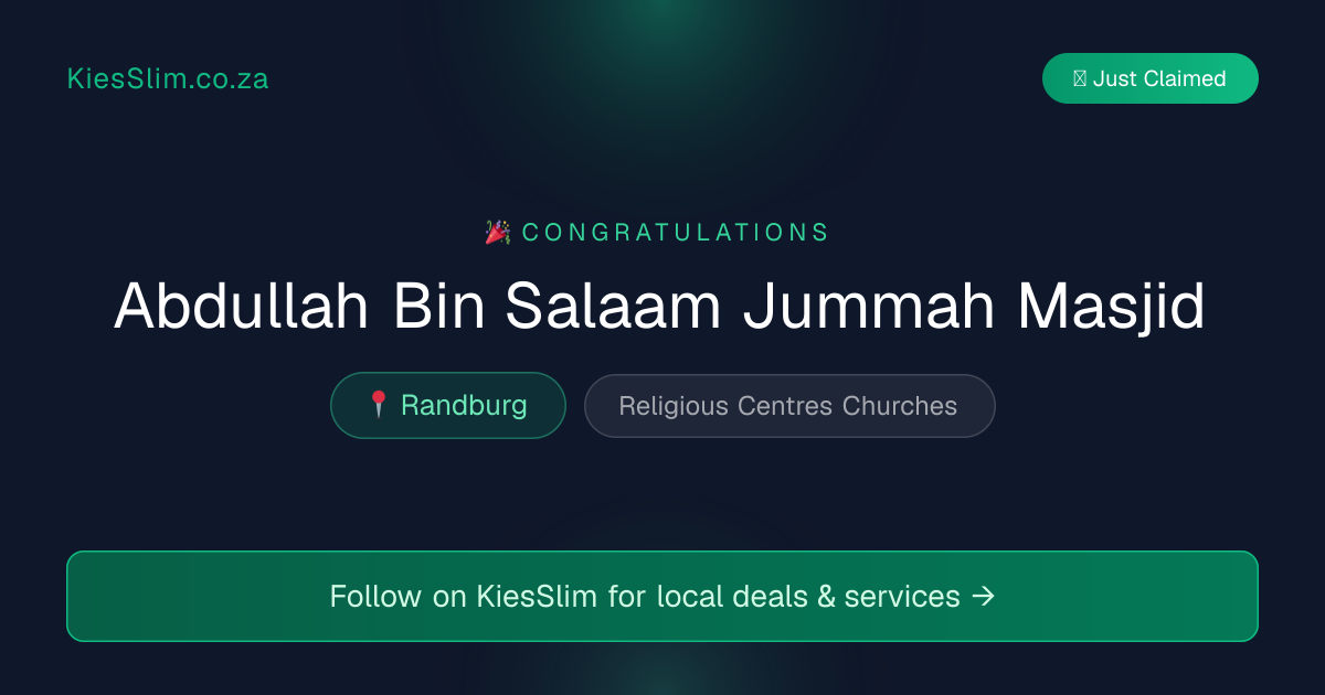 Abdullah Bin Salaam Jummah Masjid