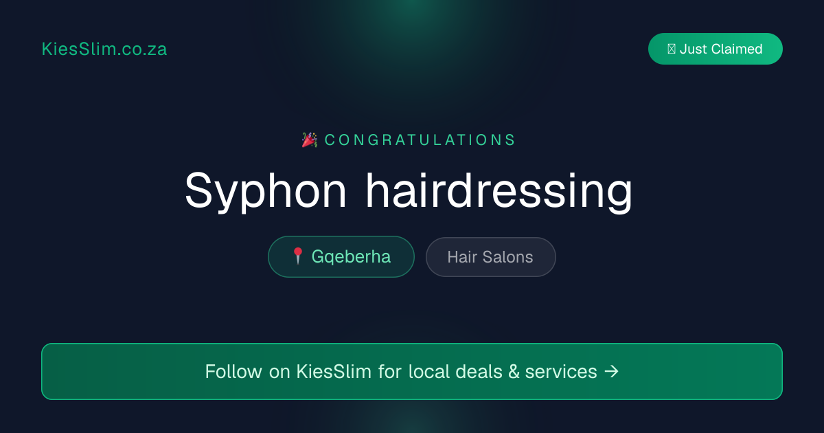 Syphon hairdressing