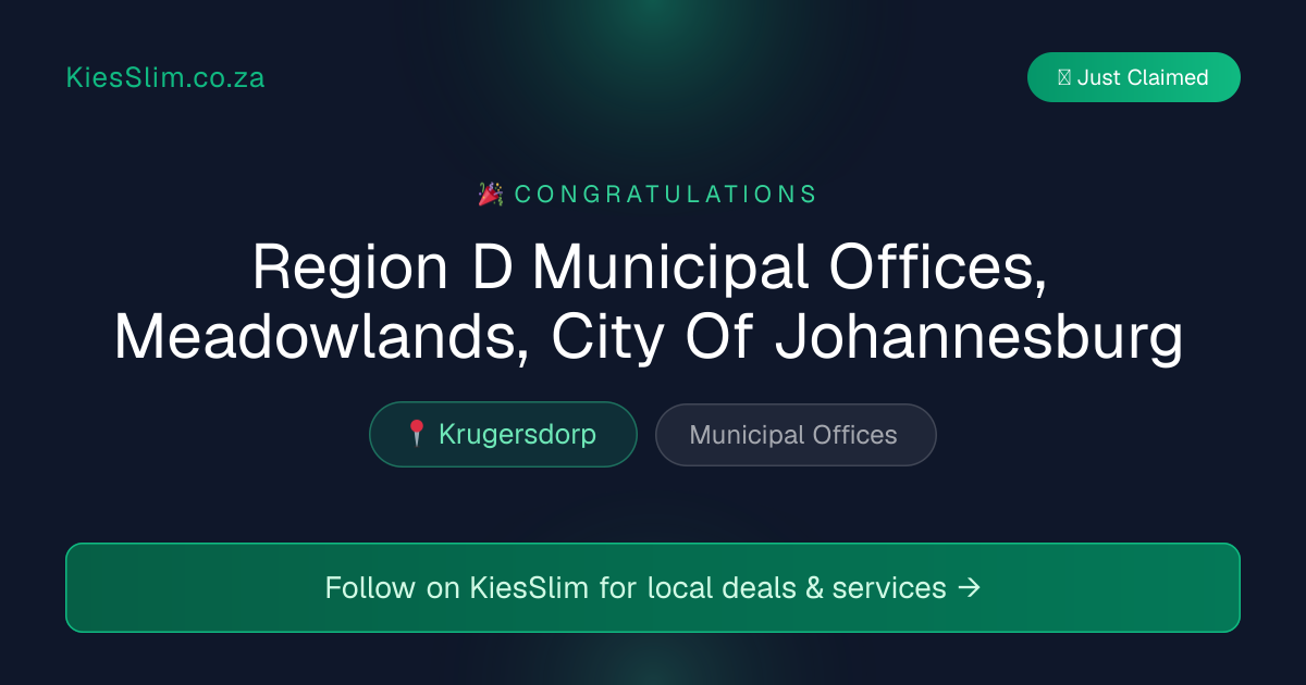 Region D Municipal Offices, Meadowlands, City Of Johannesburg