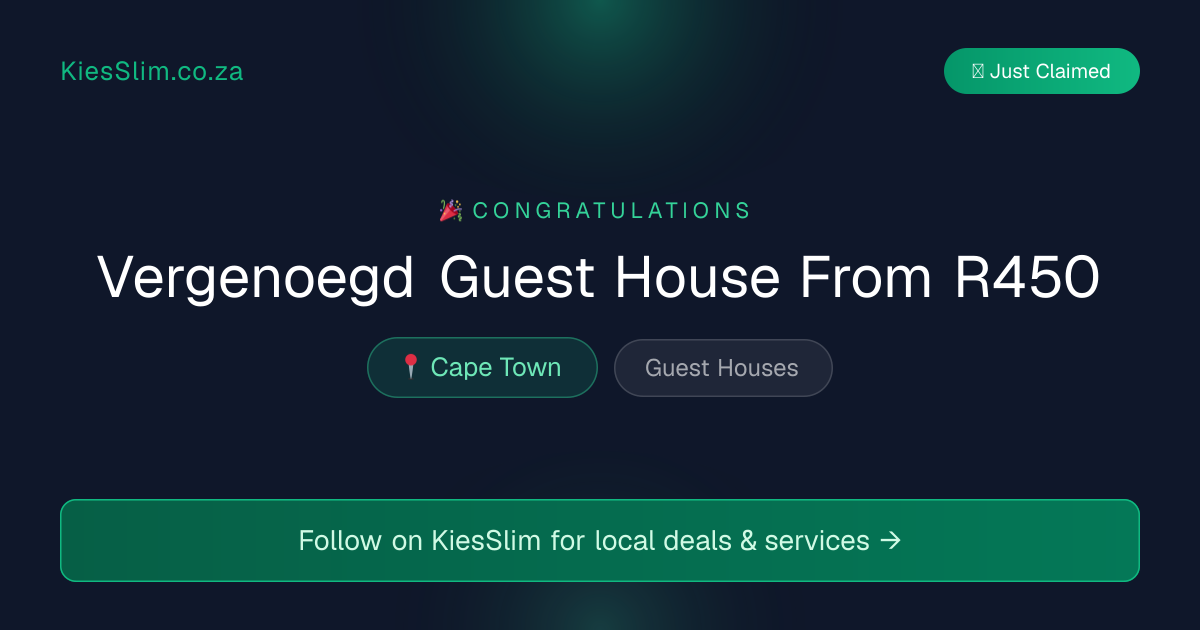 Vergenoegd Guest House From R450