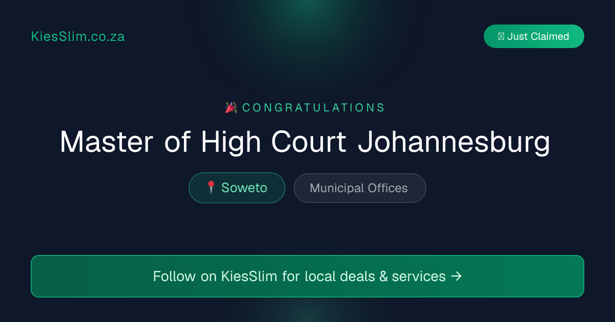 Master of High Court Johannesburg
