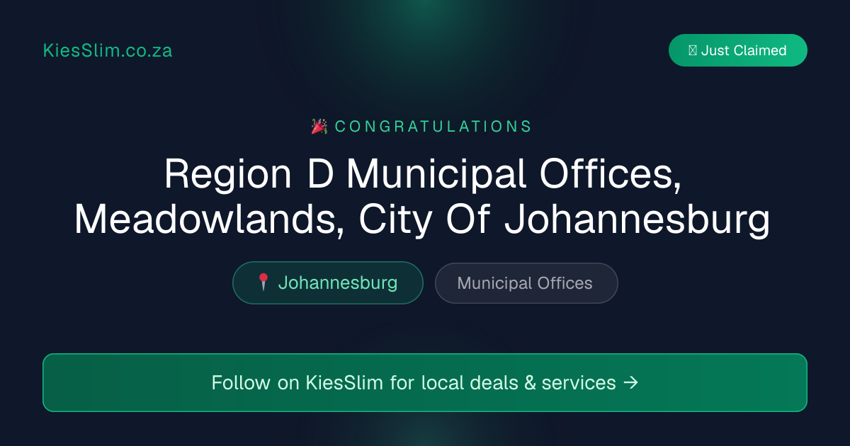 Region D Municipal Offices, Meadowlands, City Of Johannesburg