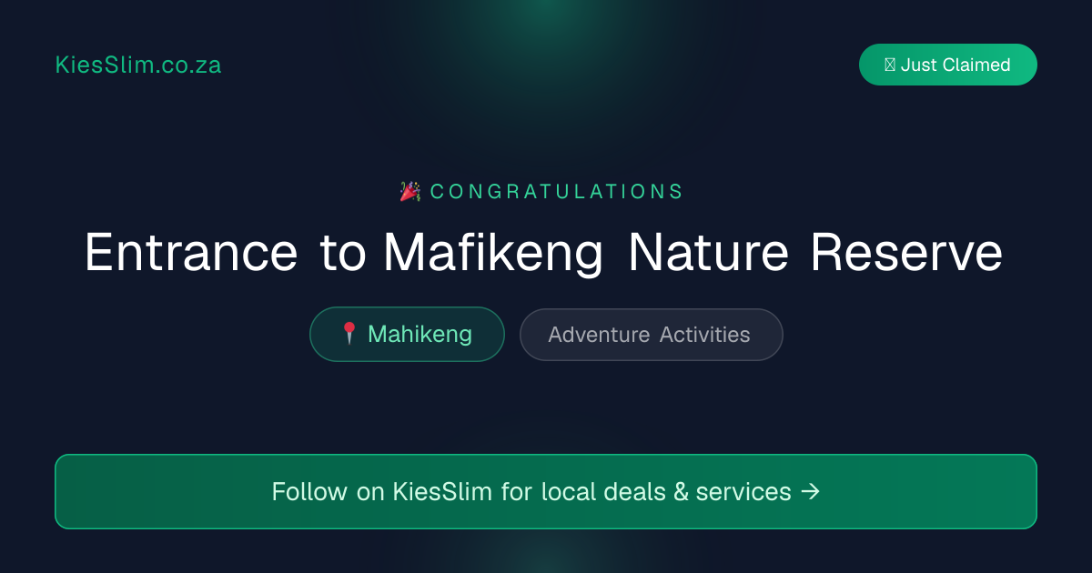 Entrance to Mafikeng Nature Reserve