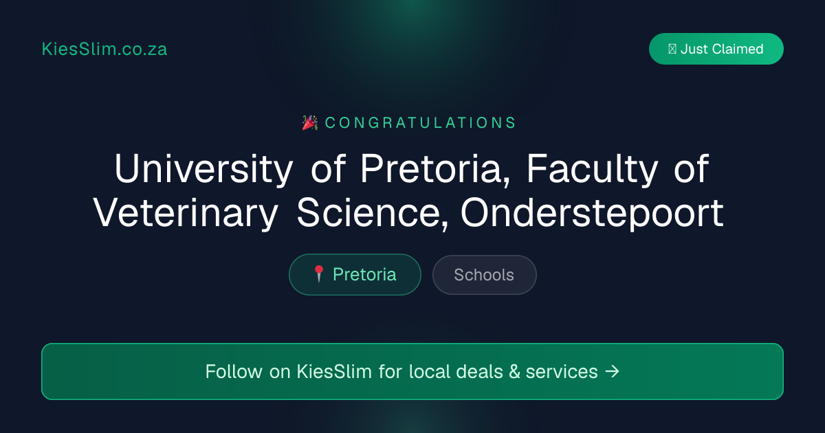 University of Pretoria, Faculty of Veterinary Science, Onderstepoort