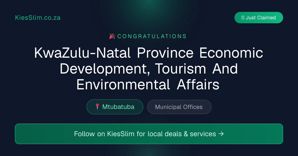 KwaZulu-Natal Province Economic Development, Tourism And Environmental Affairs
