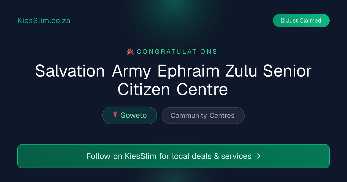 Salvation Army Ephraim Zulu Senior Citizen Centre