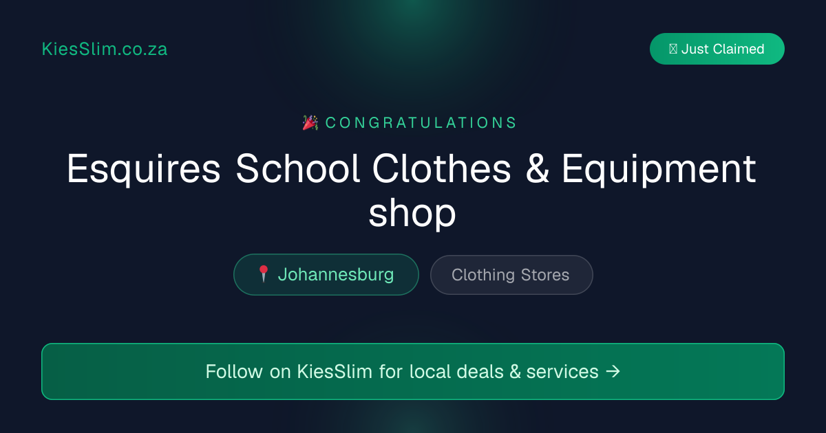 Esquires School Clothes & Equipment shop