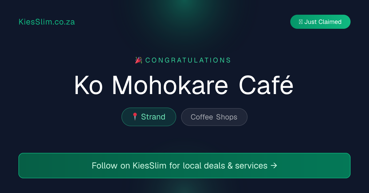 Ko Mohokare Café