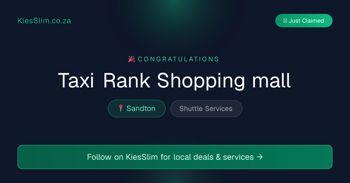 Taxi Rank Shopping mall