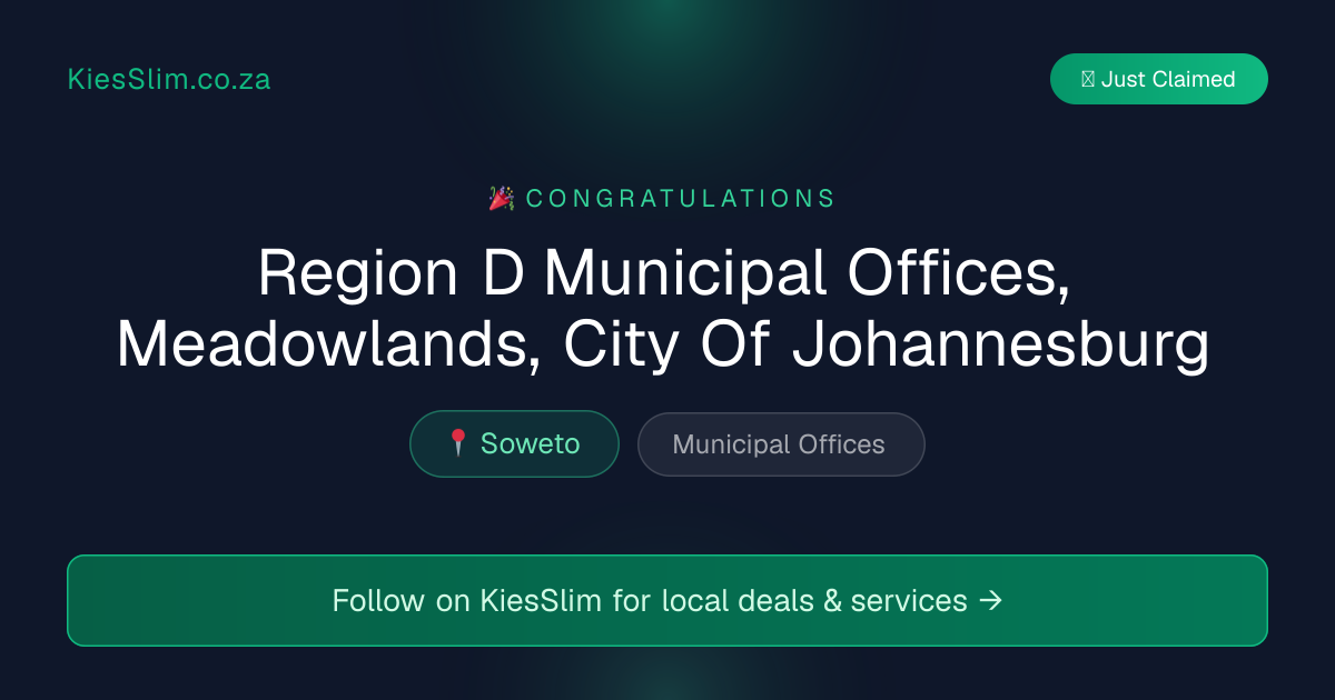 Region D Municipal Offices, Meadowlands, City Of Johannesburg