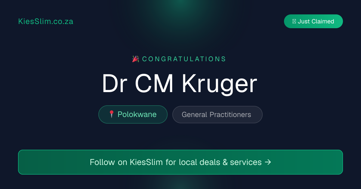 Dr CM Kruger
