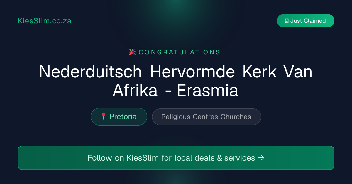Nederduitsch Hervormde Kerk Van Afrika - Erasmia