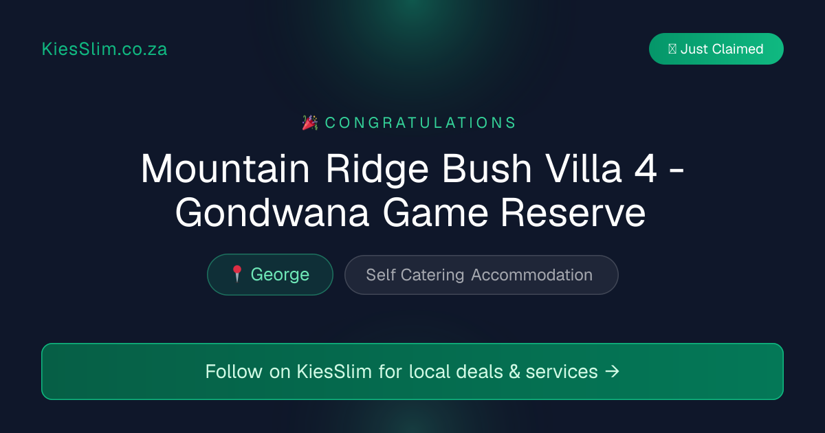 Mountain Ridge Bush Villa 4 - Gondwana Game Reserve