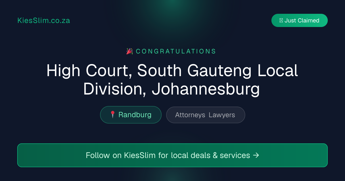 High Court, South Gauteng Local Division, Johannesburg