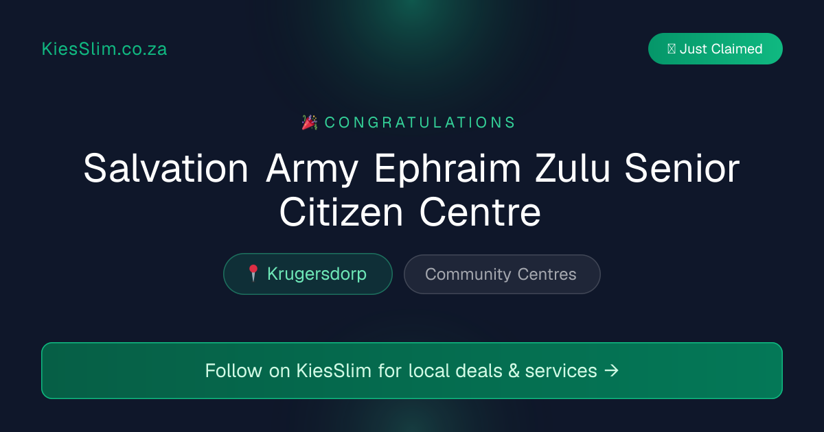 Salvation Army Ephraim Zulu Senior Citizen Centre