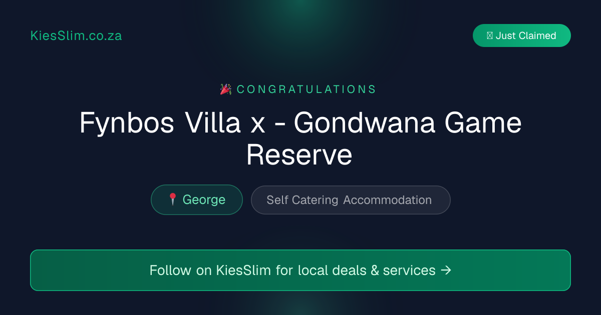 Fynbos Villa x - Gondwana Game Reserve