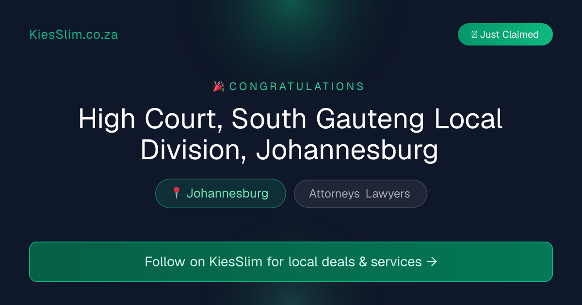 High Court, South Gauteng Local Division, Johannesburg