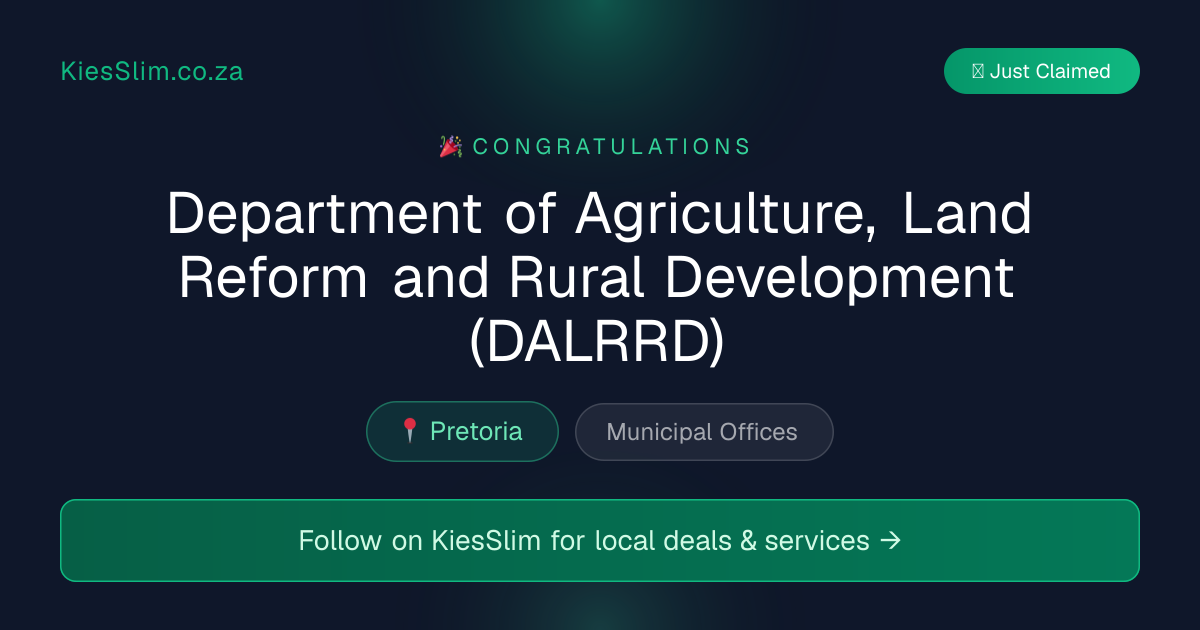 Department of Agriculture, Land Reform and Rural Development (DALRRD)
